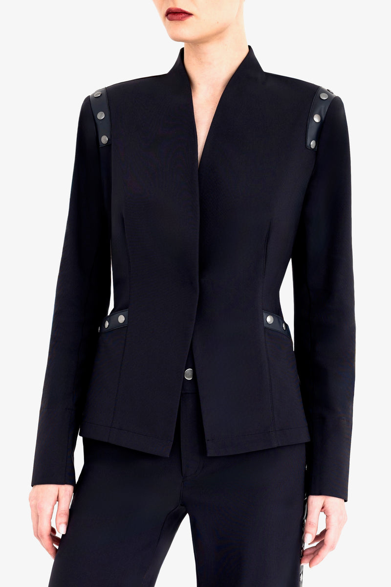 Tech Stretch Short Blazer with Studs - CRUZ Jacket General Orient Night P