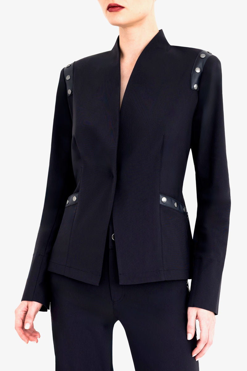 Tech Stretch Short Blazer with Studs - CRUZ Jacket General Orient