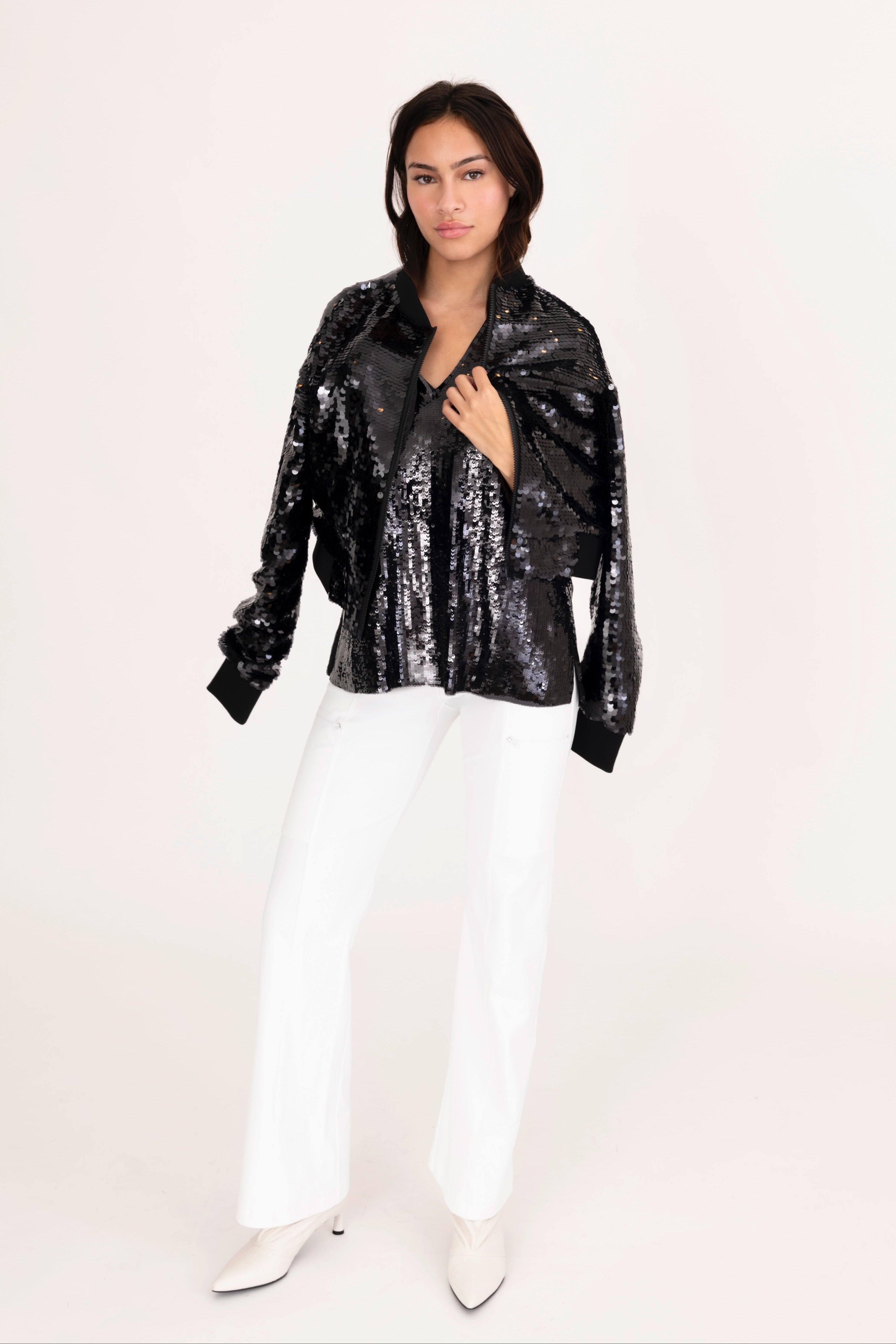 Sequin V Neck Shell Top - ARIANA Top GENERAL ORIENT