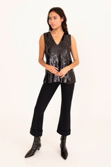 Sequin V Neck Shell Top - ARIANA Top GENERAL ORIENT
