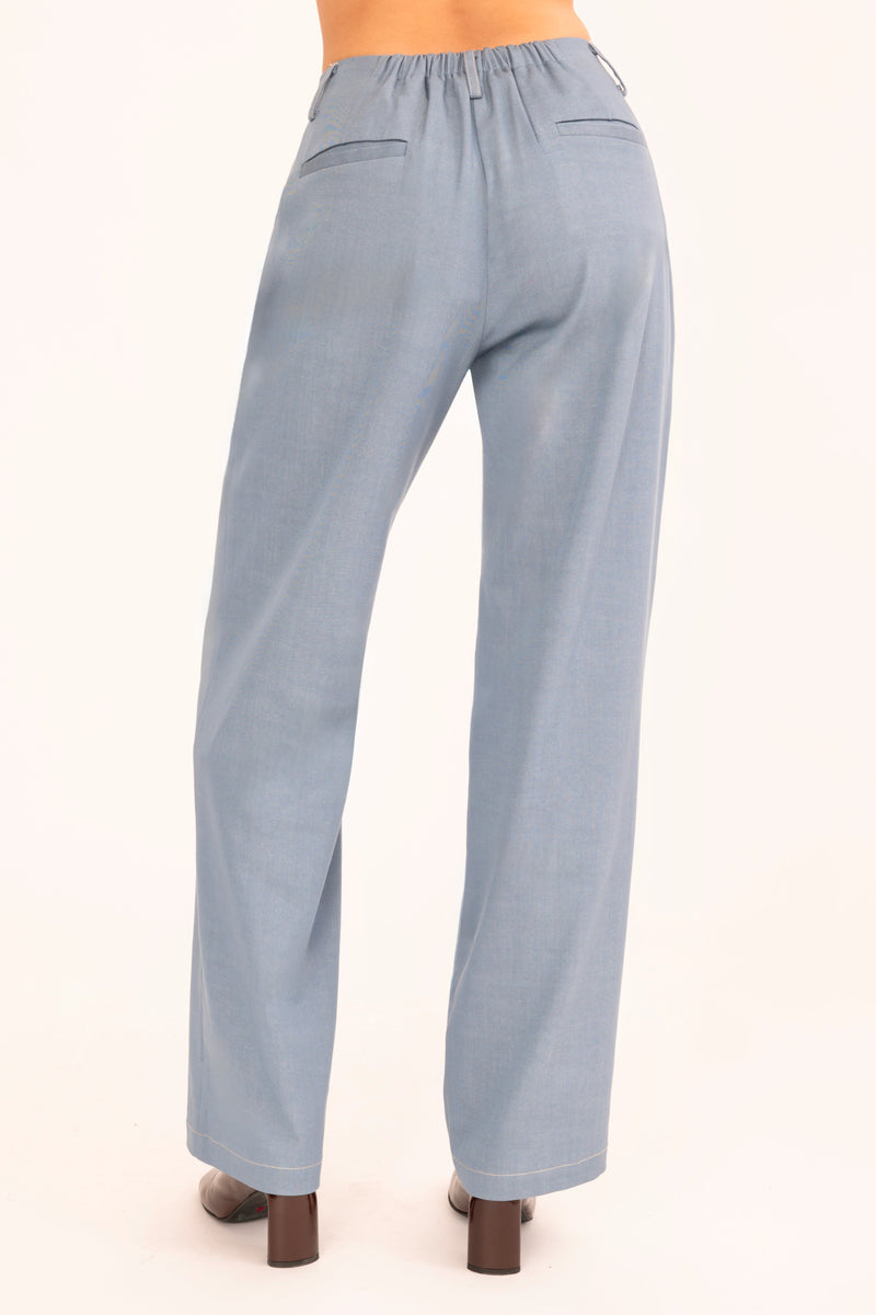 Light blue pants on a white background