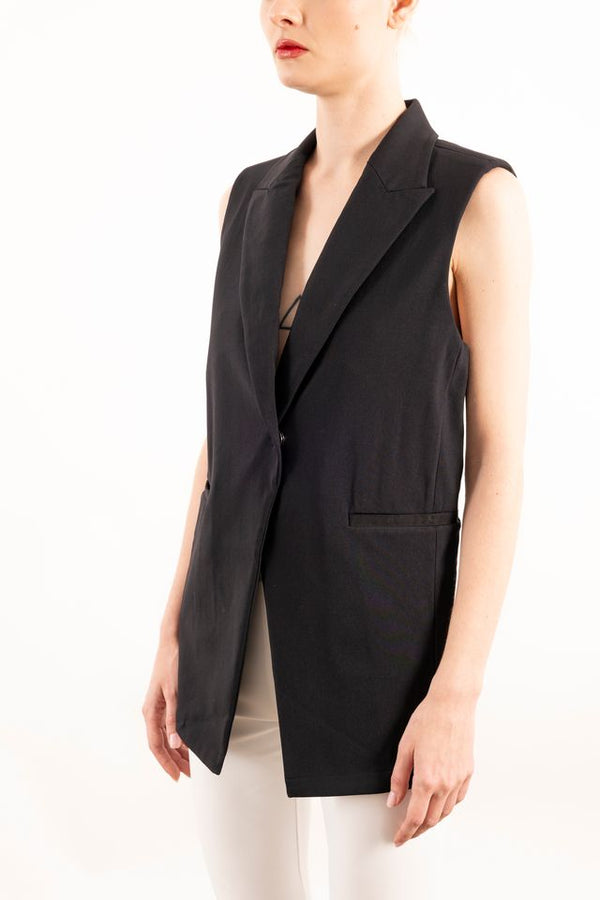 Tech Stretch Blazer Vest with Adjustable Waist - YANA Vest STYLEM   