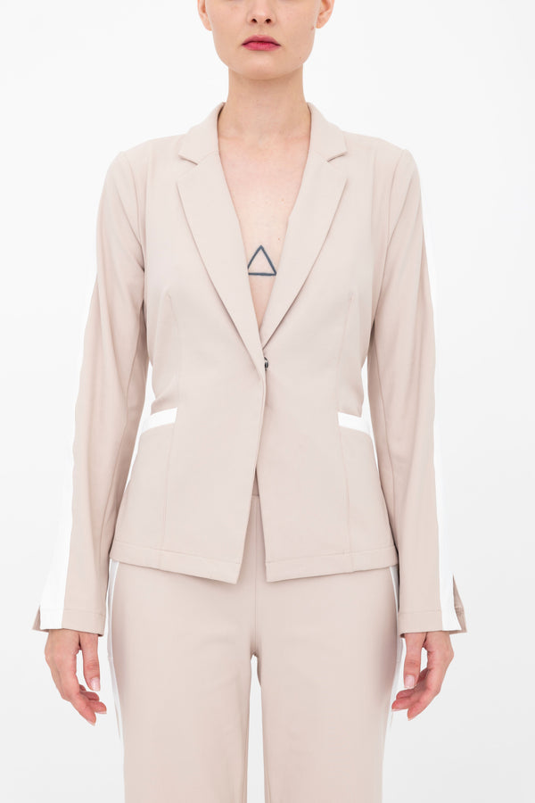 Tech Stretch Short Notched Collar Blazer with Contrast Stripe - BEXLEY Jacket GENERAL ORIENT