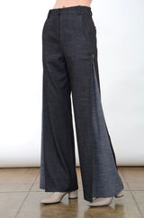 Eco Slub Denim Convertible Pant with Color Contrast Detail - ADALIA FA24 Pant General Orient   