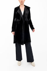 Silk Velvet Trench Coat - ANTONY H24 Coat GENERAL ORIENT Black Velvet P 