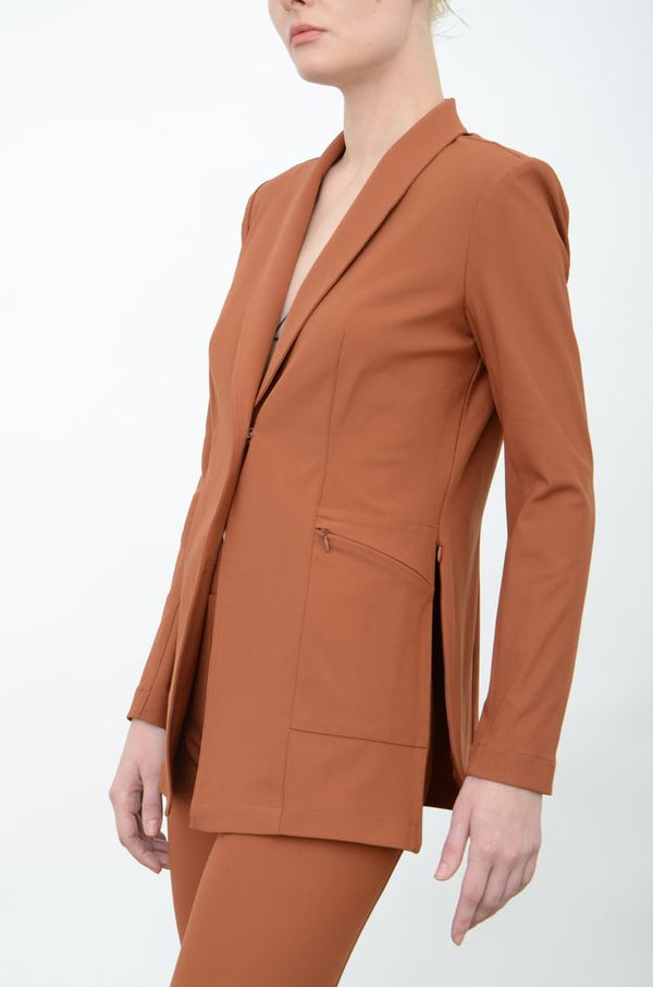 Tech Stretch Shawl Collar Blazer with Utility Pockets - VALBELLA FA24 Jacket GENERAL ORIENT   