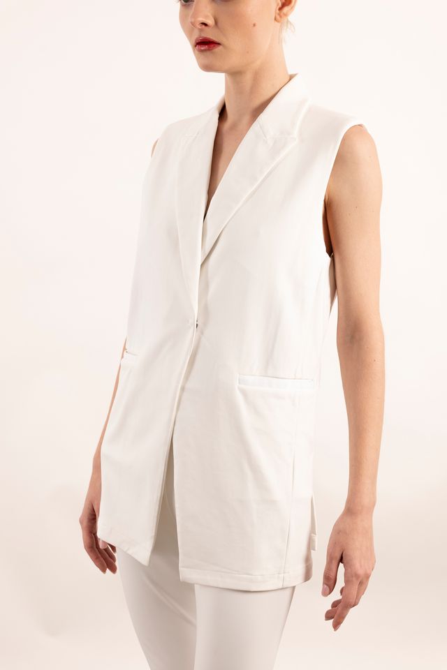 Tech Stretch Blazer Vest with Adjustable Waist - YANA Vest STYLEM   