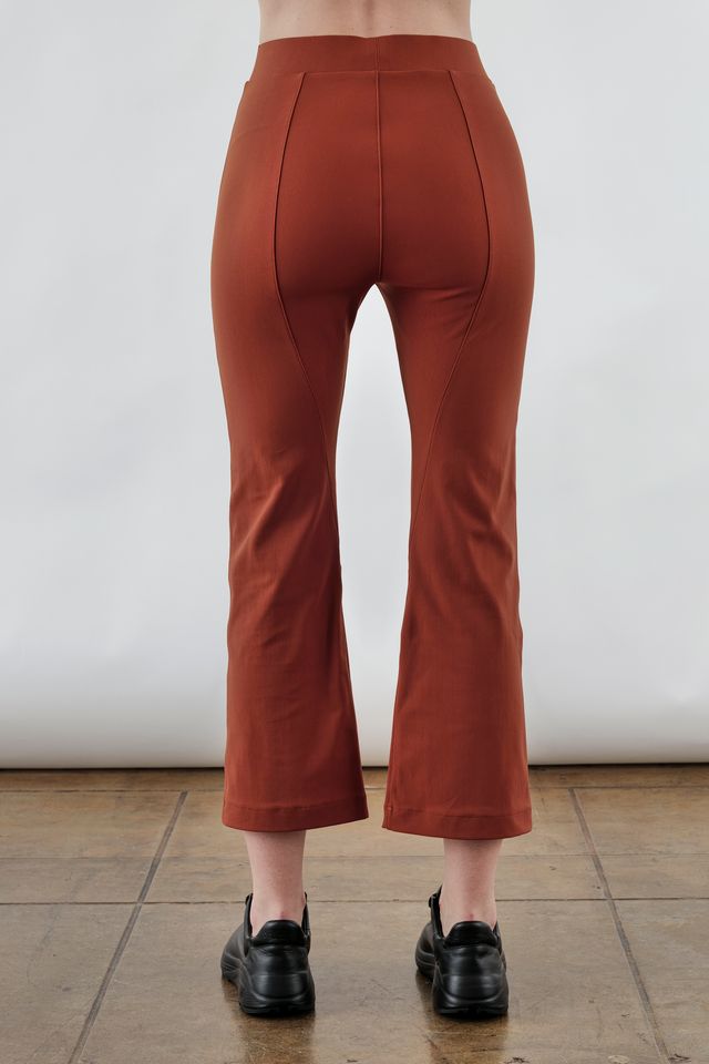 Tech Stretch Cropped Flare Pant with Vegan Leather Stripe - ANITA FA24 Pant STYLEM   