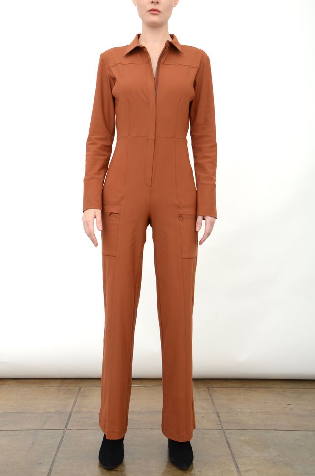 Tech Stretch Zip Up Utility Jumpsuit - AUDREY Jumpsuit General Orient