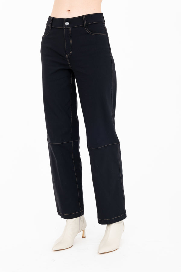 Tech Stretch Relaxed Jean Pant with Denim Contrast Stitching - ASHER H24 Pant STYLEM Black P 