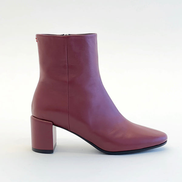 Round Toe Ankle Boots Shoes Halmanera Bordeaux 37 