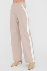 Tech Stretch Slouchy Pant with Side Contrast Stripe - BENTEN Pant STYLEM Nude/White P