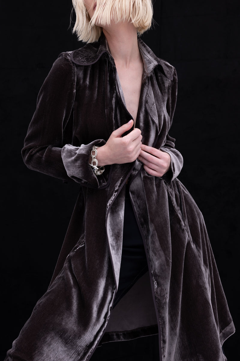 Silk Velvet Trench Coat - ANTONY H24 Coat GENERAL ORIENT   