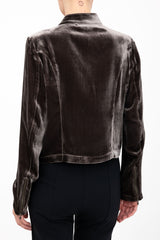 Silk Velvet Moto Jacket - AVERY H24 Jacket GENERAL ORIENT   