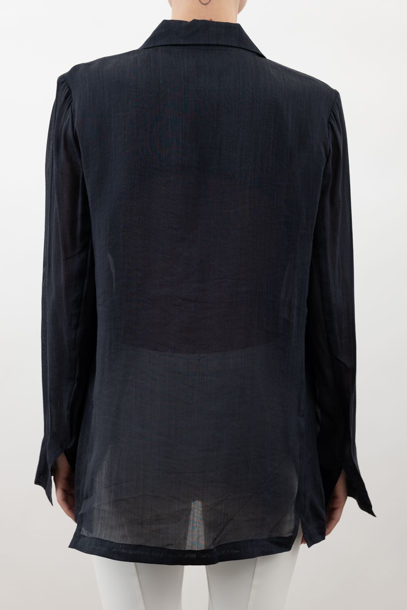 Sheer Ramie Boyfriend Blazer - VERVE Jacket STYLEM   