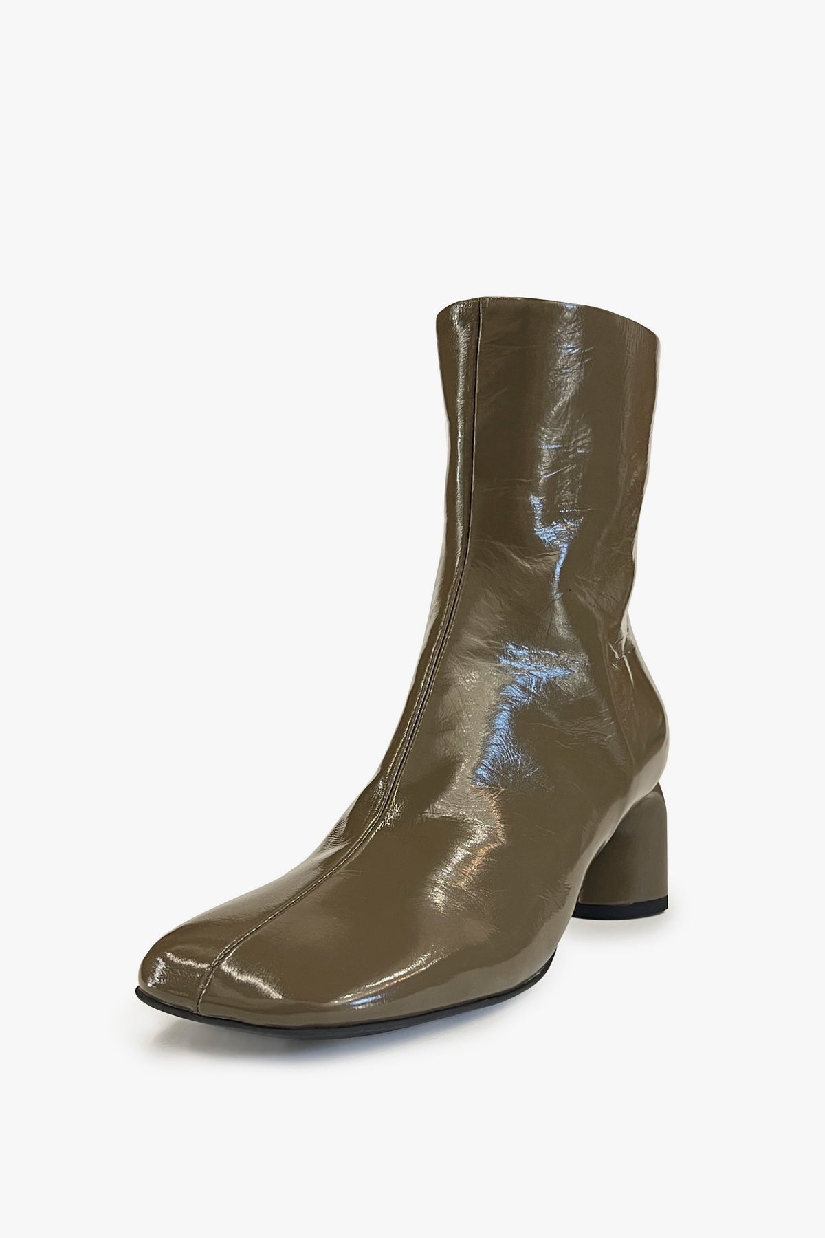 Green Ankle Mid Heel Boots