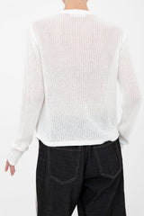 Cotton Waffle Knit Crew Neck Cardigan - BIJOUX Sweater YUE FENG