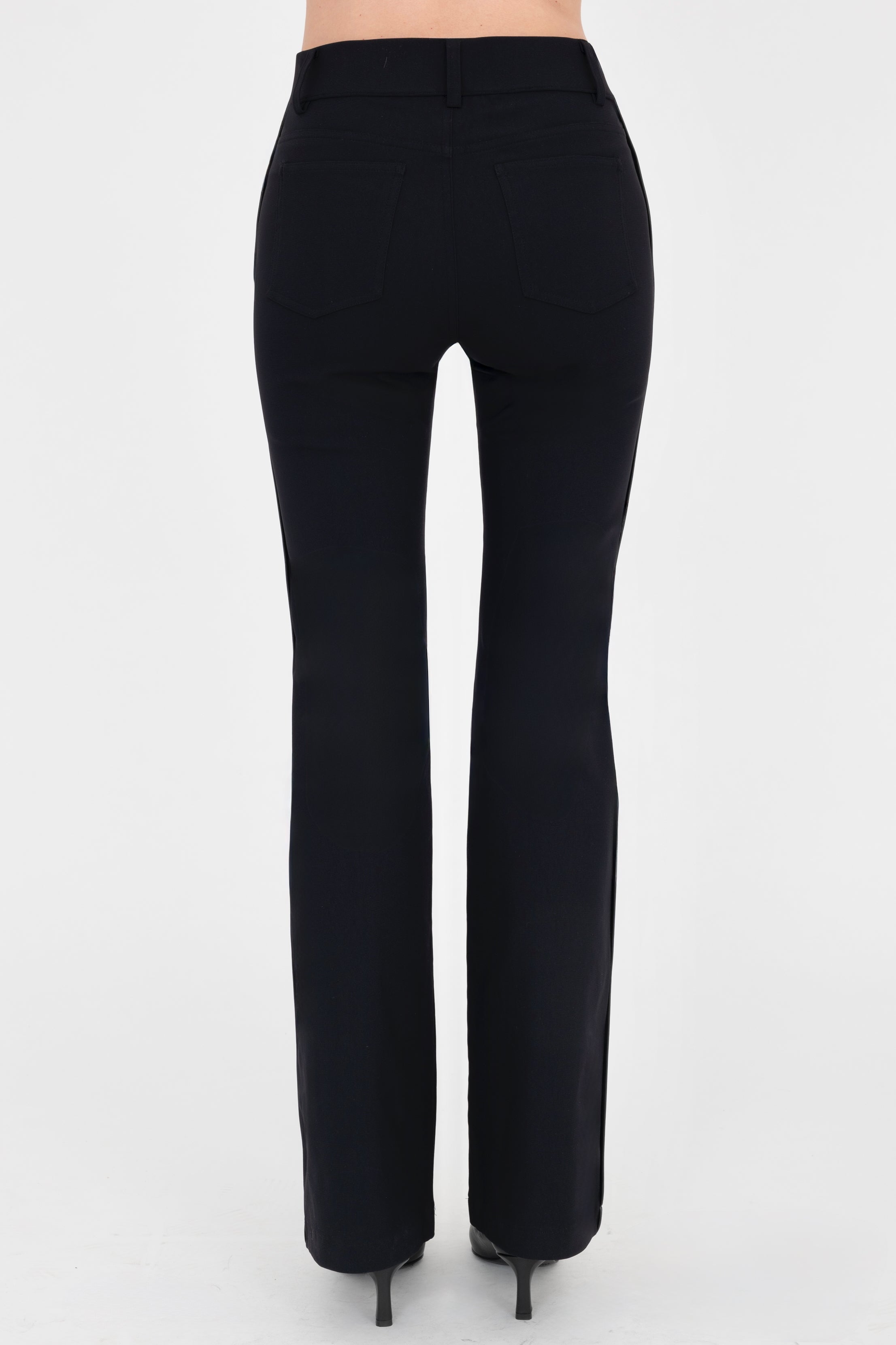 Black Tech Stretch Flare Jean Pant 