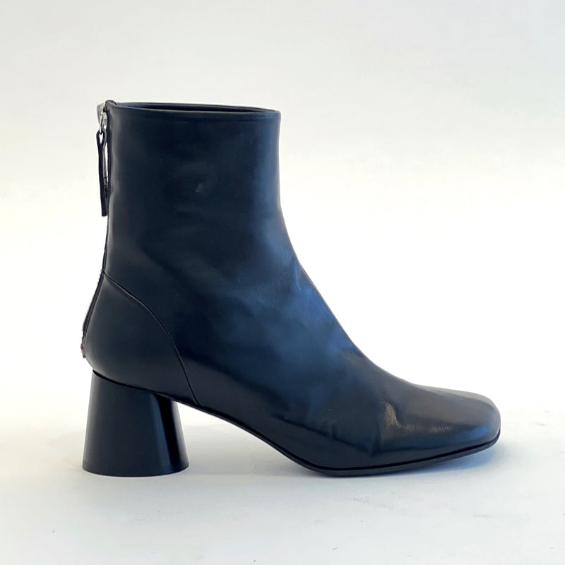 Square Toe Ankle Boots on Pillar Heel Shoes Halmanera Black 37 