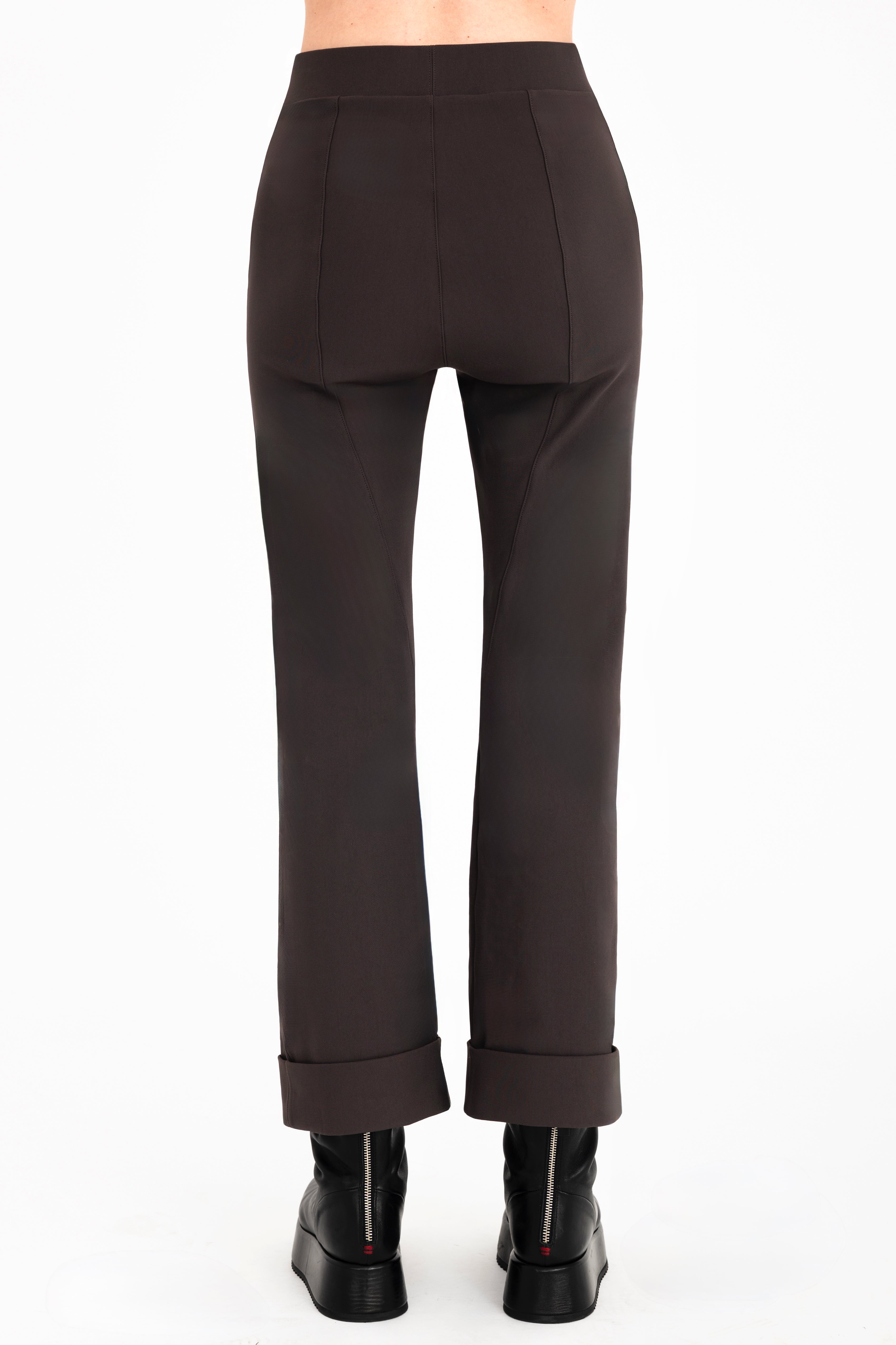 Dark brown pants on a white background