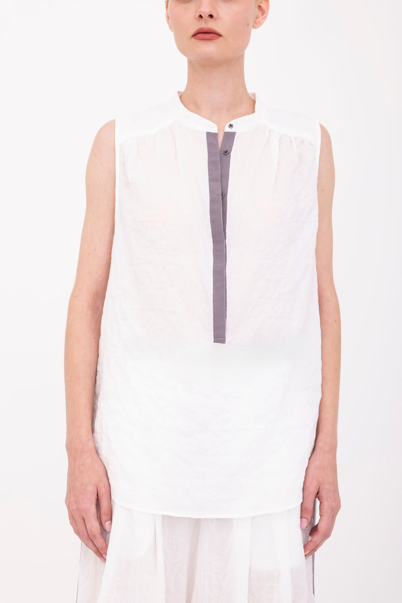 Textured Cotton Button Up Shell Top - BEGONIA