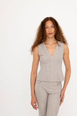 Soft Tech Double V Neck Jean Tank - BAILEE Top GENERAL ORIENT