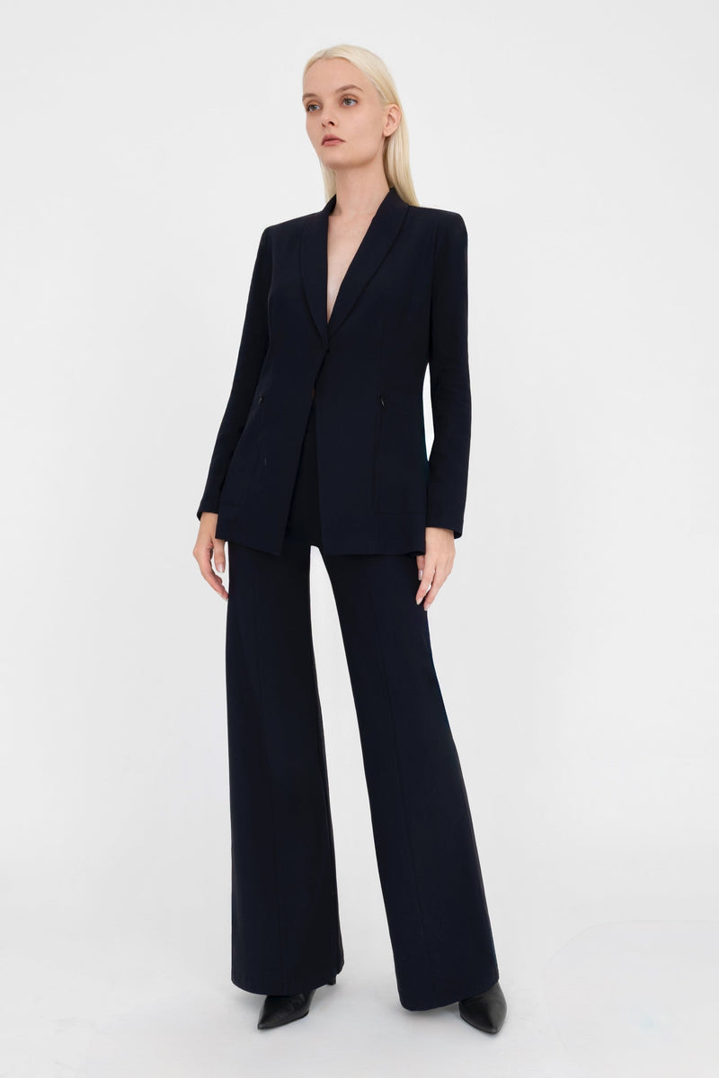 Tech Stretch Shawl Collar Blazer with Utility Pockets - VALBELLA CORE Jacket General Orient