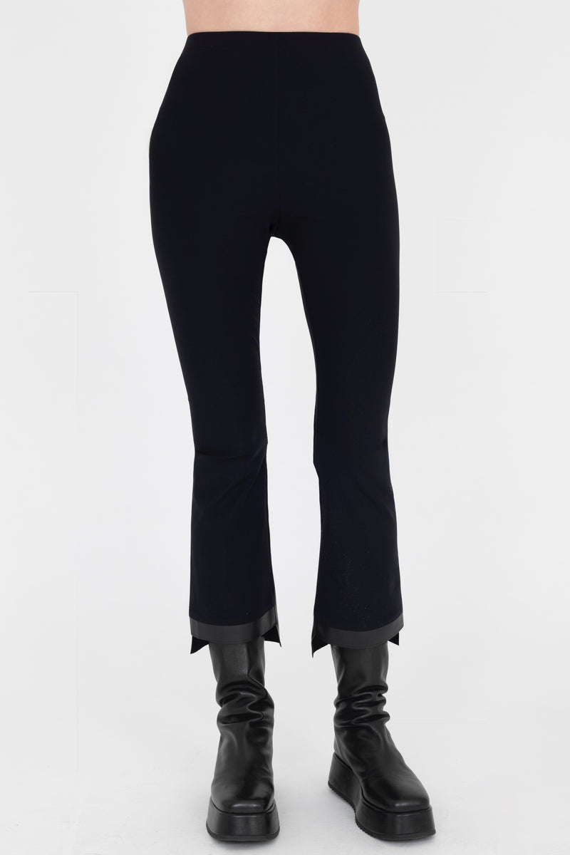 Tech Stretch Step Hem Cropped Flare Legging - OLGA CORE Pant STYLEM Black P