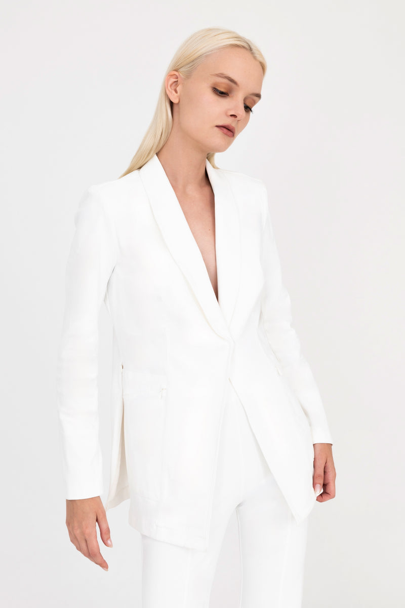 Tech Stretch Shawl Collar Blazer with Utility Pockets - VALBELLA CORE Jacket General Orient