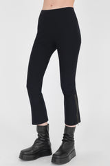 Tech Stretch Cropped Side Zip Legging - MITRA CORE Pant STYLEM Black P