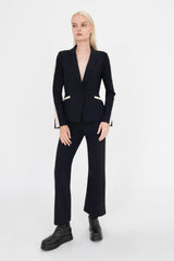 Tech Stretch Short Notched Collar Blazer with Contrast Stripe - BEXLEY Jacket GENERAL ORIENT