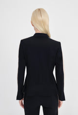 Tech Stretch Short Notched Collar Blazer with Contrast Stripe - BEXLEY Jacket GENERAL ORIENT