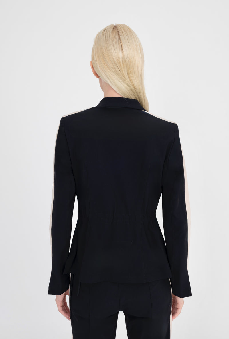Tech Stretch Short Notched Collar Blazer with Contrast Stripe - BEXLEY Jacket GENERAL ORIENT