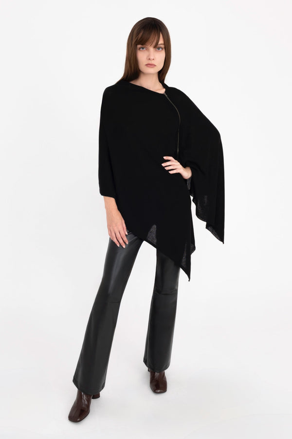 Cotton Sweater Poncho with Zipper - ALASTOR Sweater STYLEM