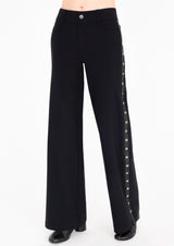 Tech Stretch Wide Leg Jean Pant with Studs - CAMPBELL Pant STYLEM Black P