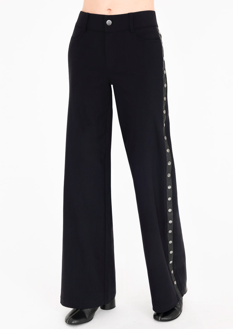 Tech Stretch Wide Leg Jean Pant with Studs - CAMPBELL Pant STYLEM Black P
