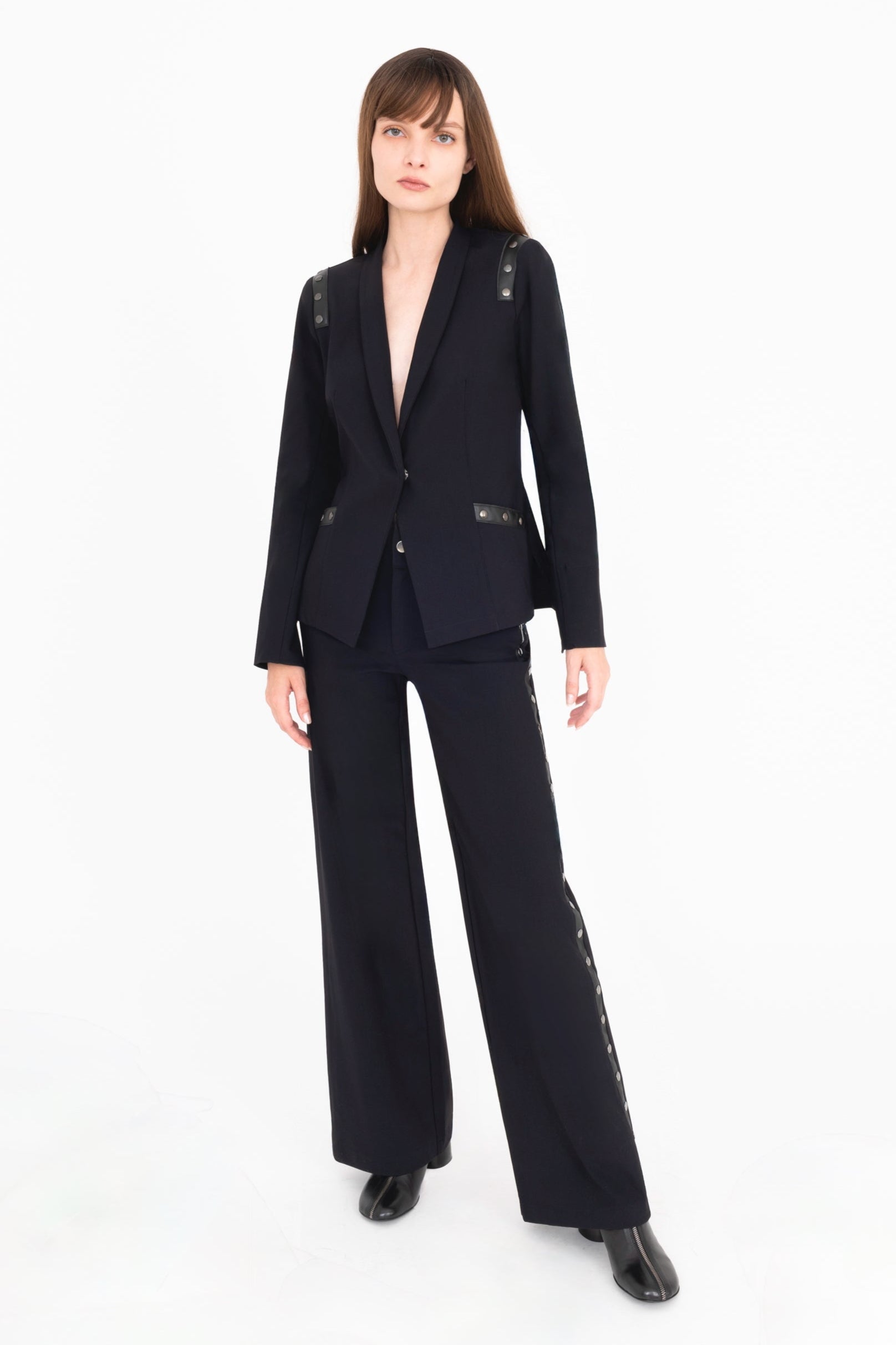 Tech Stretch Wide Leg Jean Pant with Studs - CAMPBELL Pant STYLEM