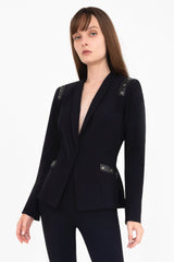 Tech Stretch Short Blazer with Studs - CRUZ Jacket General Orient