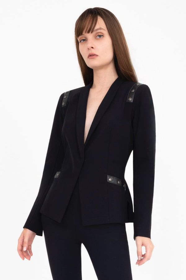 Tech Stretch Short Blazer with Studs - CRUZ Jacket General Orient