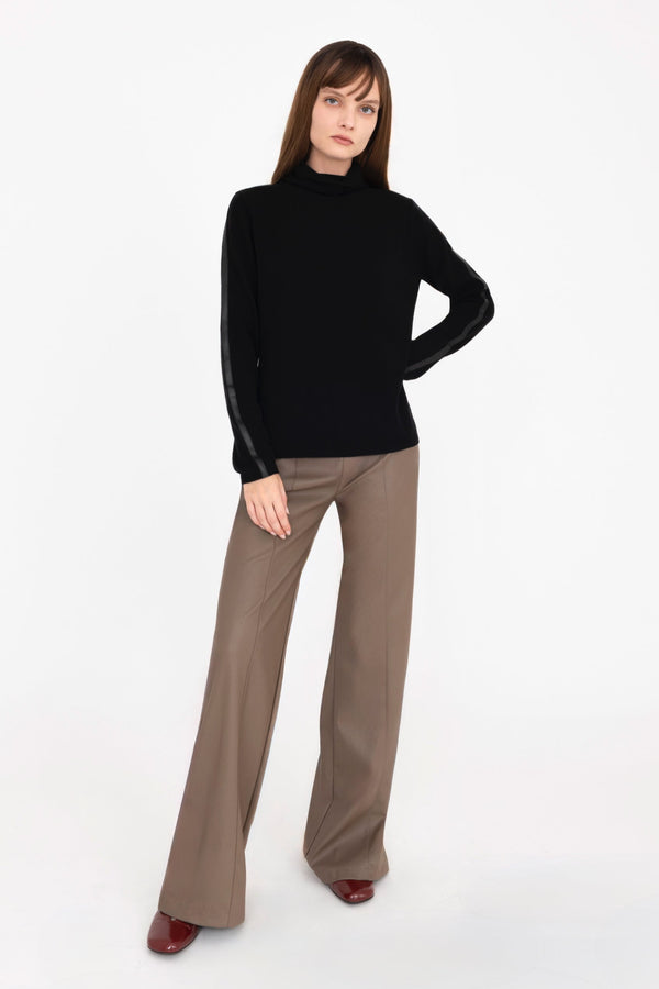 Vegan Leather Wide Pant - WALLIE