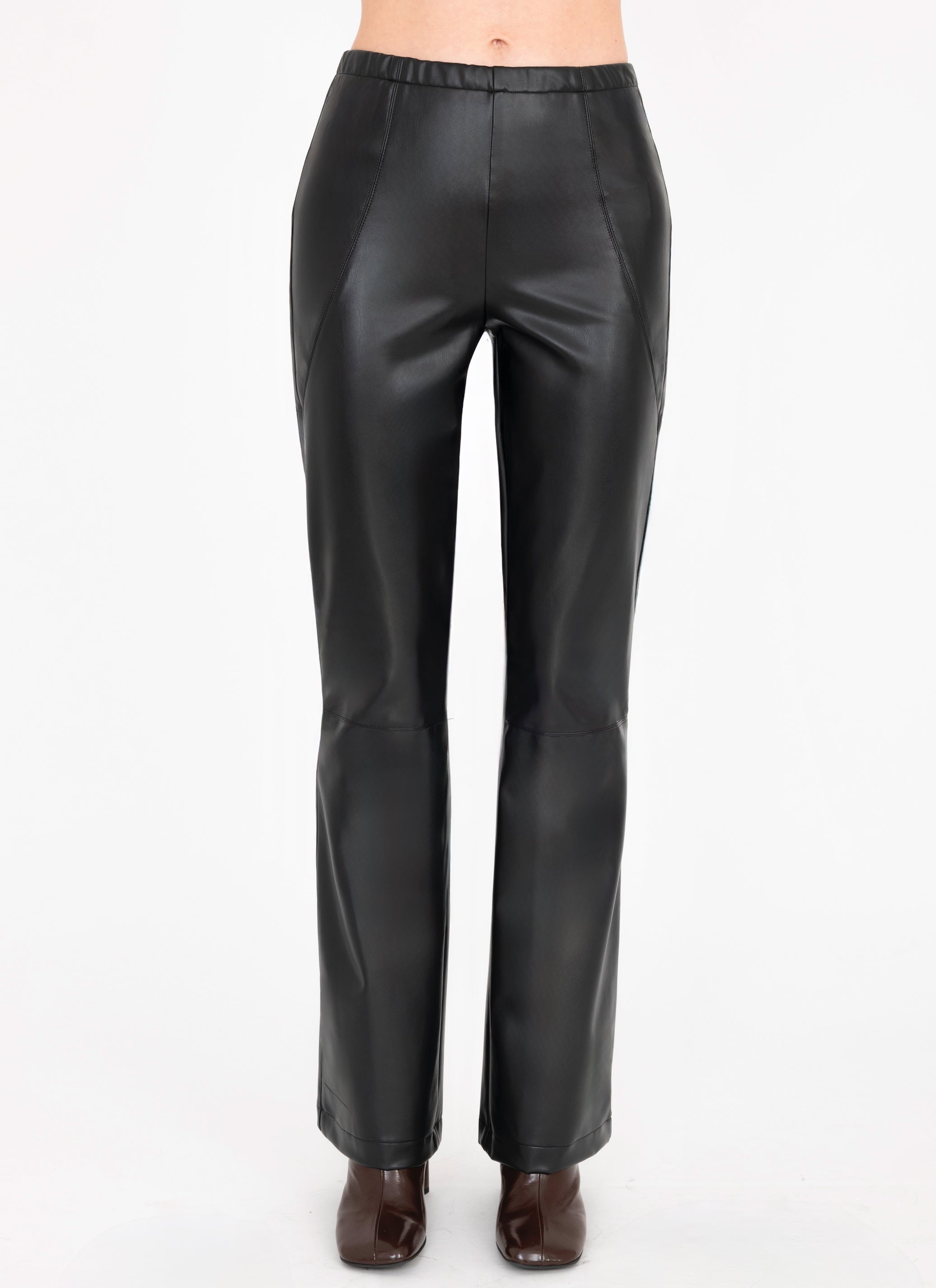Vegan Leather Pull On Flare Pant - CLAUDINE Pant General Orient