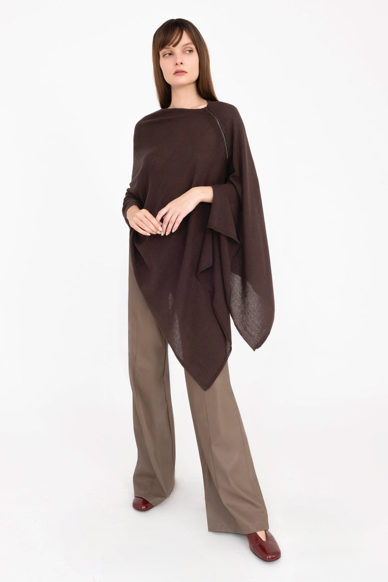 Cotton Sweater Poncho with Zipper - ALASTOR Sweater STYLEM Java OS