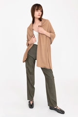 Cotton Sweater Poncho with Zipper - ALASTOR Sweater STYLEM Chai OS