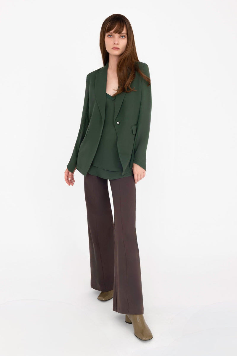 Silk Georgette Blazer with Ruched Back - CERA Jacket General Orient