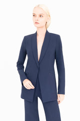 Tech Stretch Shawl Collar Blazer with Utility Pockets - VALBELLA Jacket STYLEM Indigo P