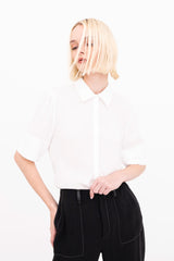 Silk Georgette Short Sleeve Pullover Shirt - BAYLOR Top GENERAL ORIENT