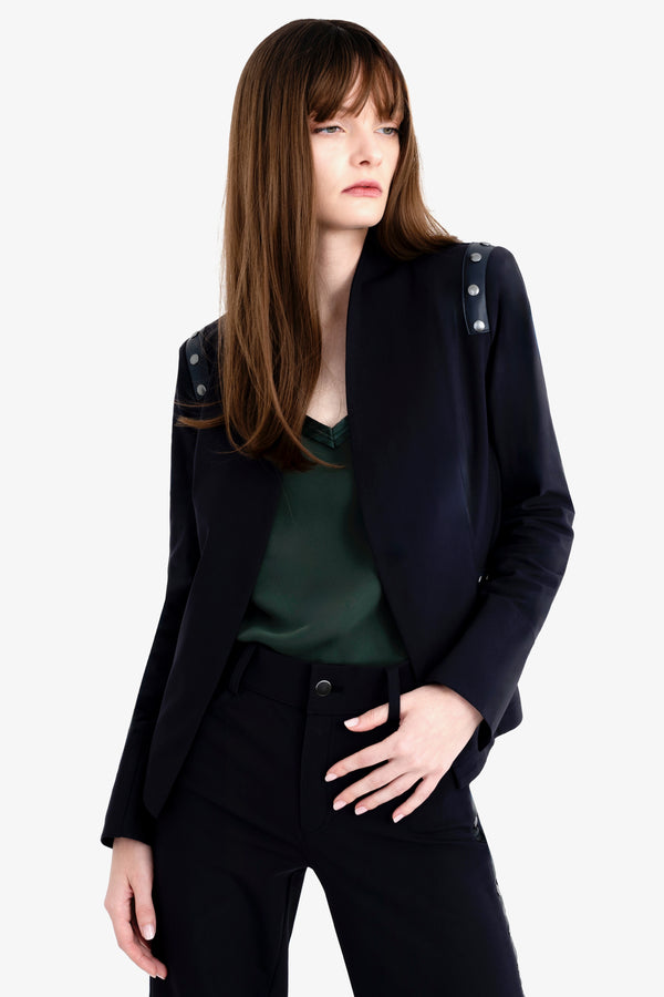 Tech Stretch Short Blazer with Studs - CRUZ Jacket General Orient