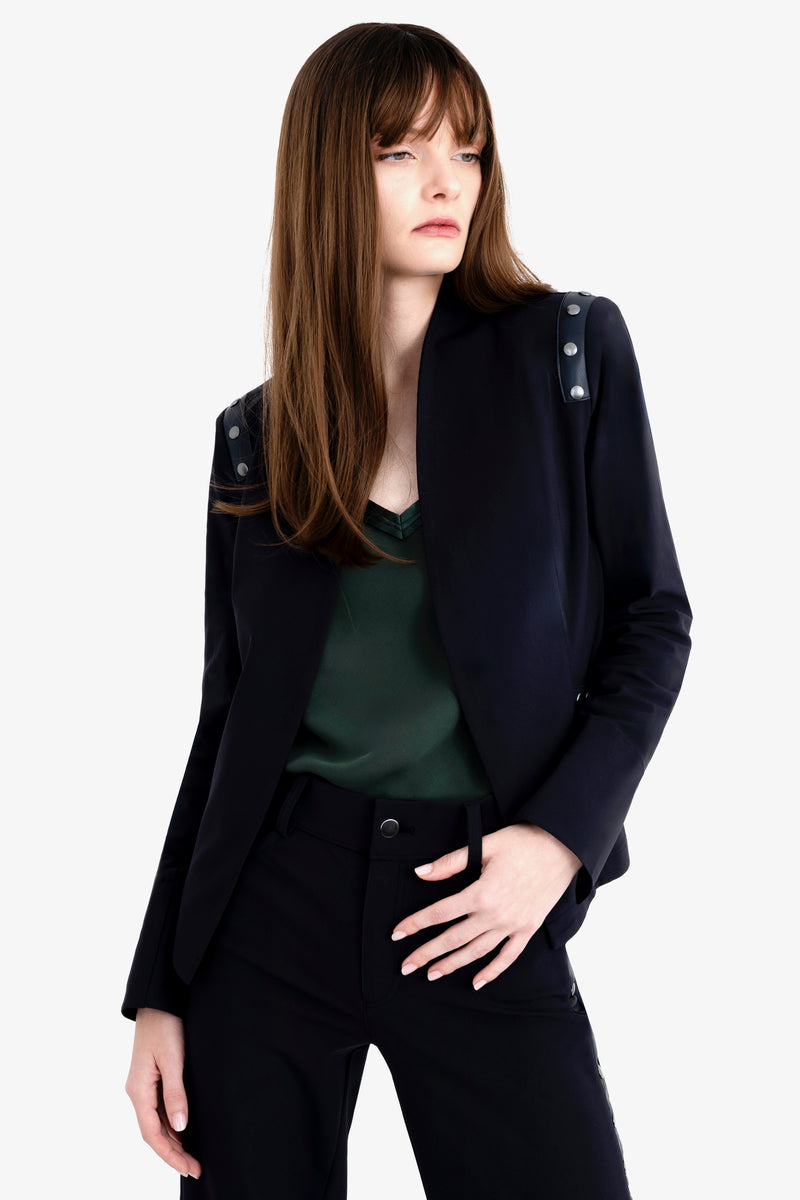 Tech Stretch Short Blazer with Studs - CRUZ Jacket General Orient
