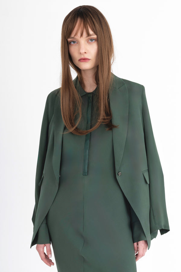 Silk Georgette Blazer with Ruched Back - CERA Jacket General Orient