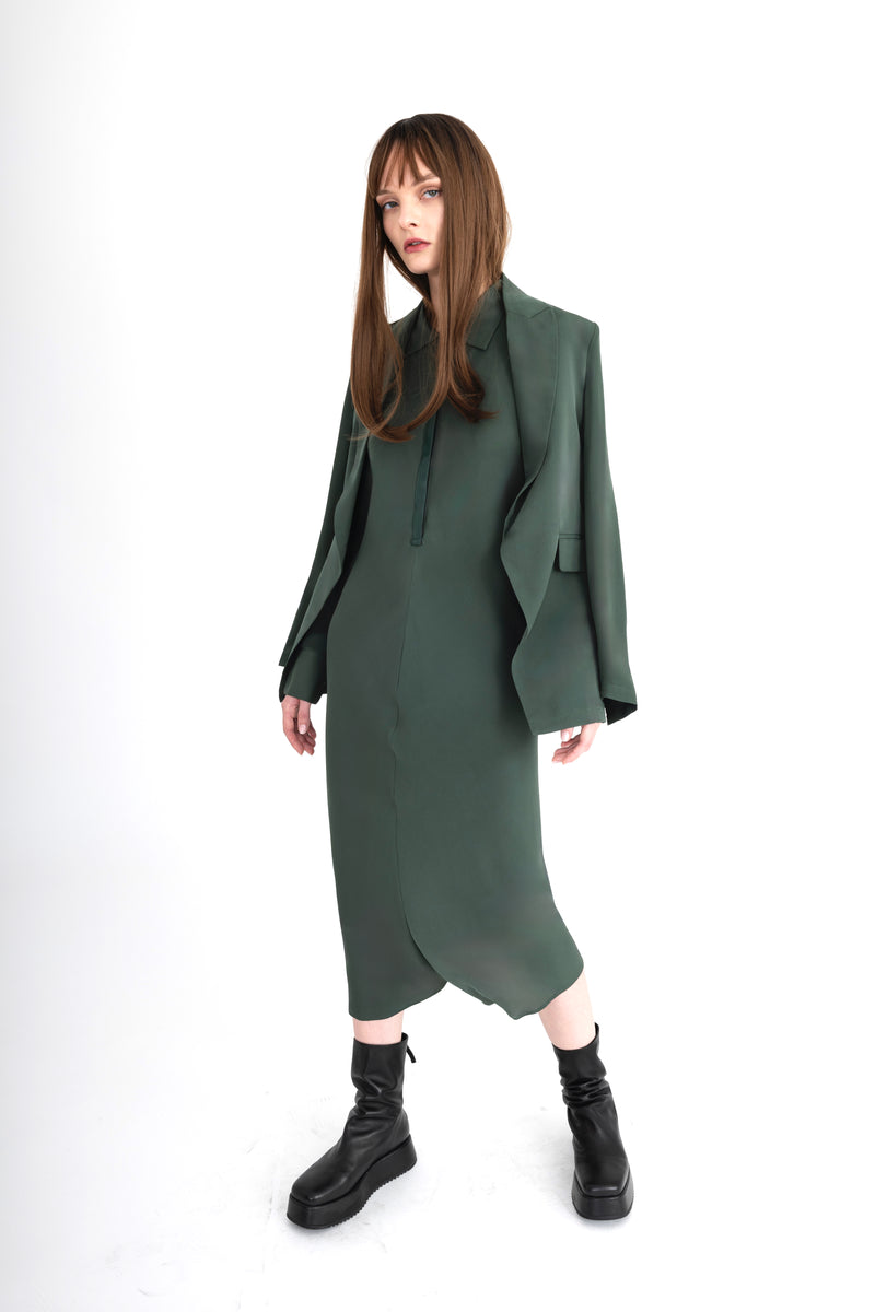 Silk Georgette Blazer with Ruched Back - CERA Jacket General Orient